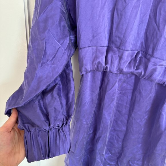Lunya Washable Silk Robe SZ XS/S Purple Hypoallergenic Removable Belt - Picture 8 of 8